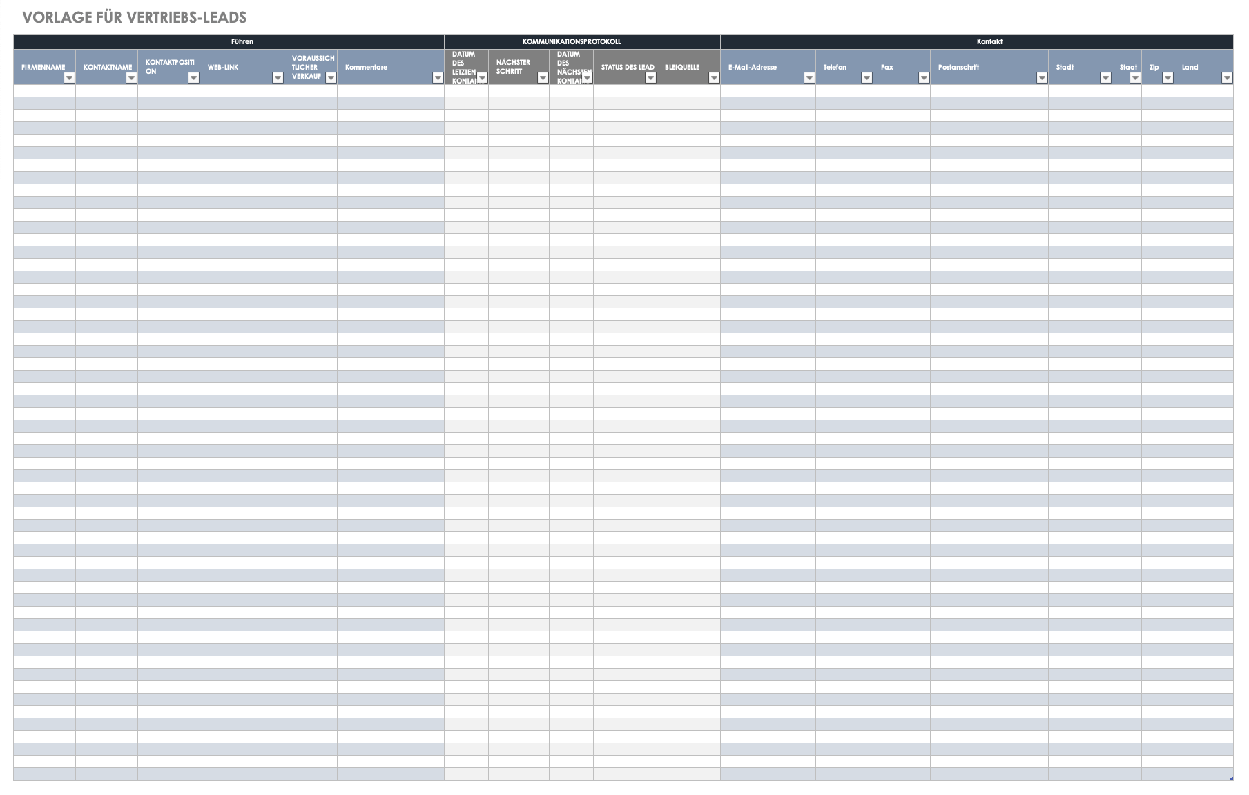 Sales Leads Template German