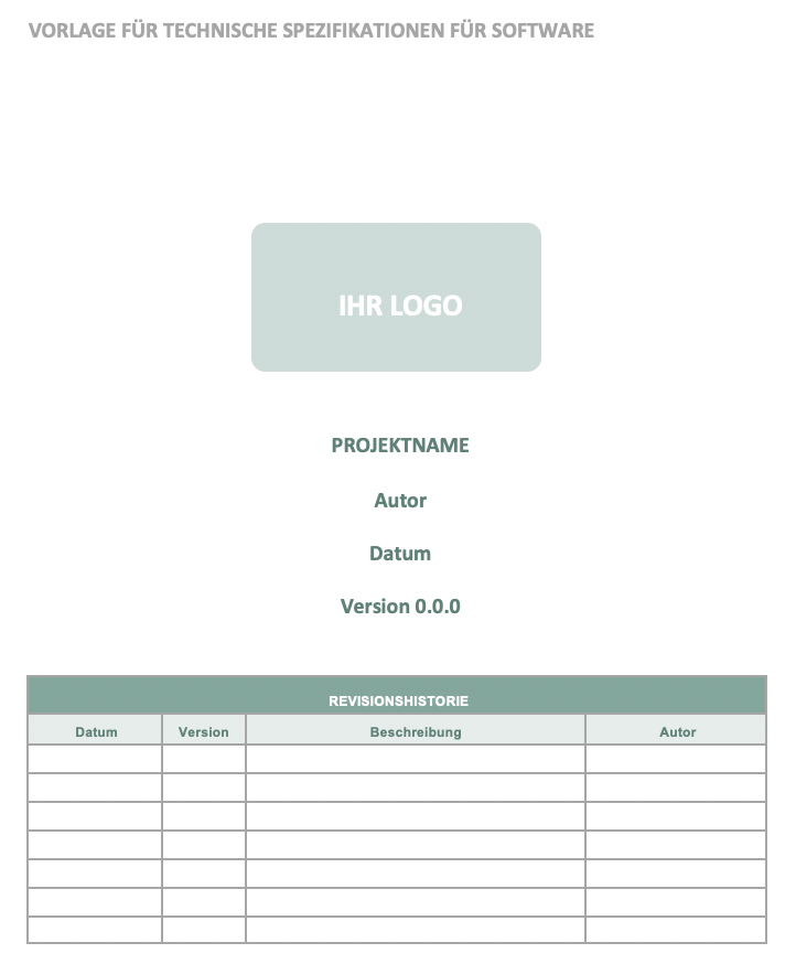 Software Technical Specification Template German