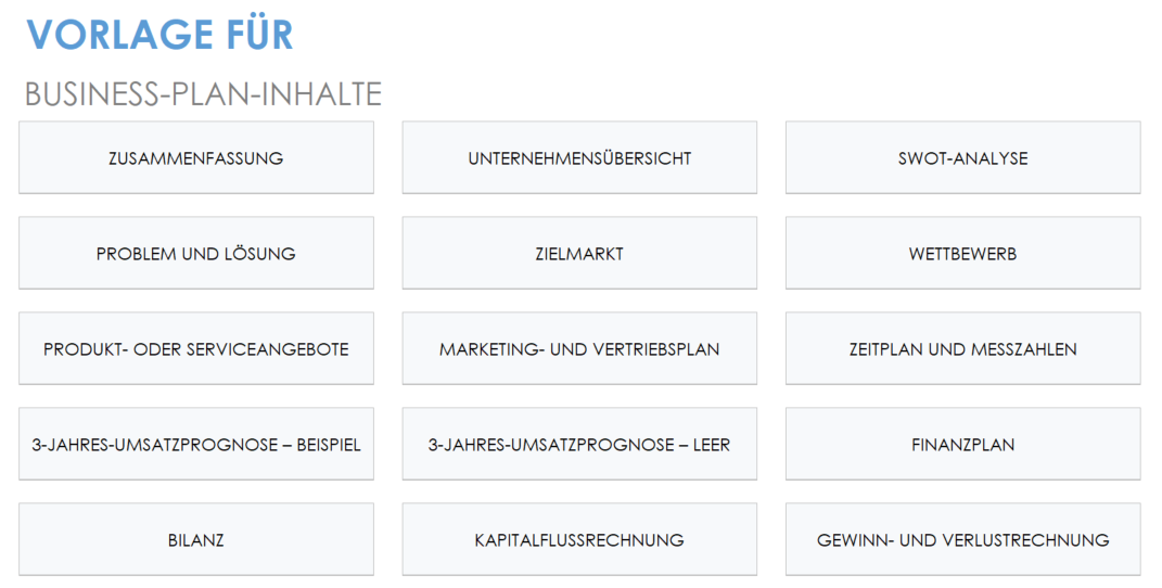  Businessplan-Vorlage