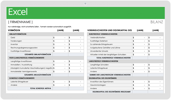  Bilanzvorlage