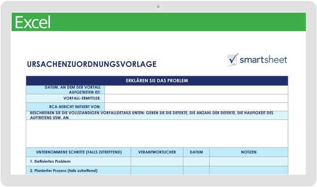 Ursachenzuordnungsvorlage