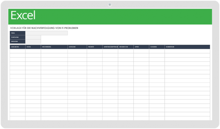Vorlage zur Nachverfolgung von IT-Problemen
