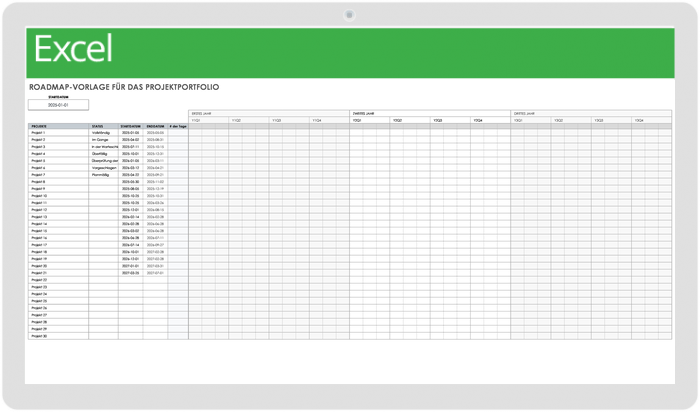 Projektportfolio-Roadmap-Vorlage